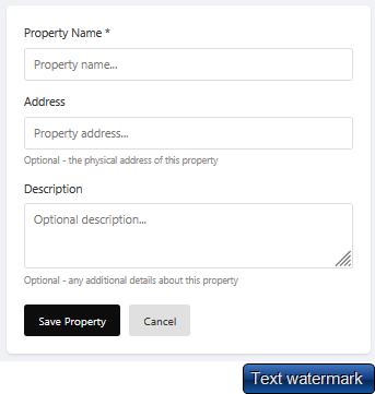 Add new property form