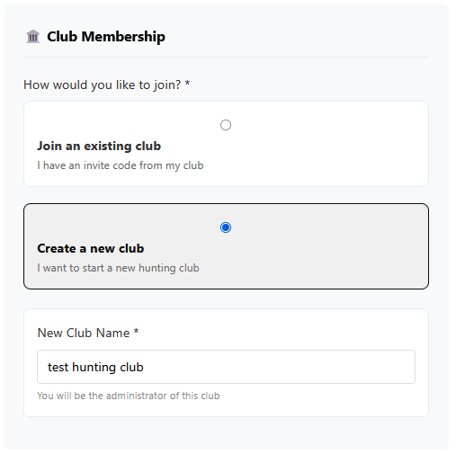 Club membership options