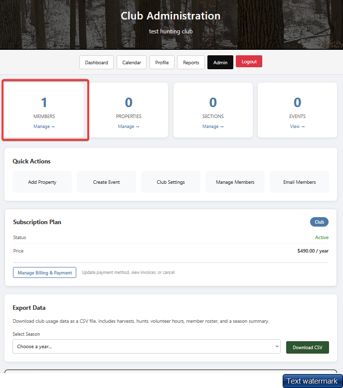 Admin member management